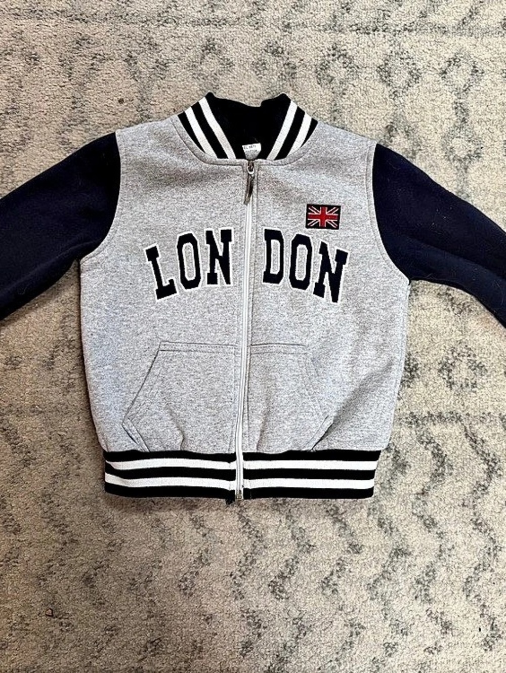 London Size 5/6 gray Varsity Jacket
